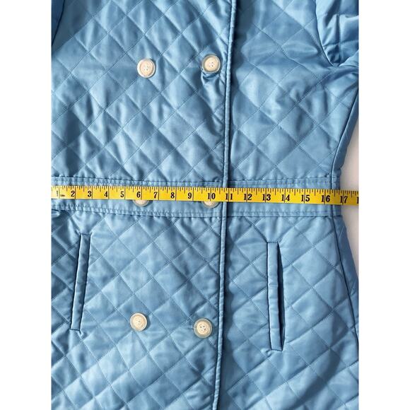 Lilly Pulitzer Quilted Pea Coat Women S Blue Double Breast Lightweight Comfy - Picture 5 of 9